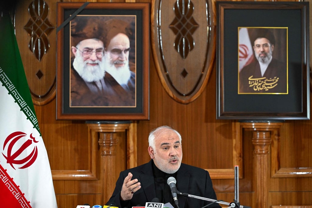 Iranian Ambassador to India Mohammad Fathali during a press conference at Iran’s embassy in New Delhi on April 13. Photo: AFP