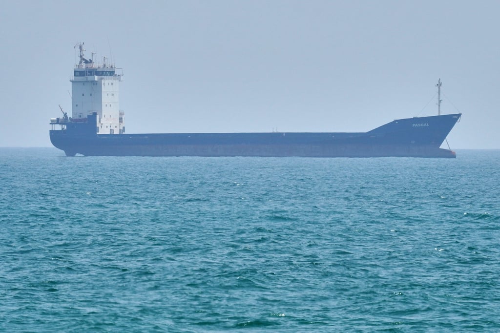 A tanker sits anchored in the Strait of Hormuz off the coast of Qeshm Island, Iran, on Saturday. A brief reopening earlier this month collapsed when Iran re-closed the strait. Photo: AP