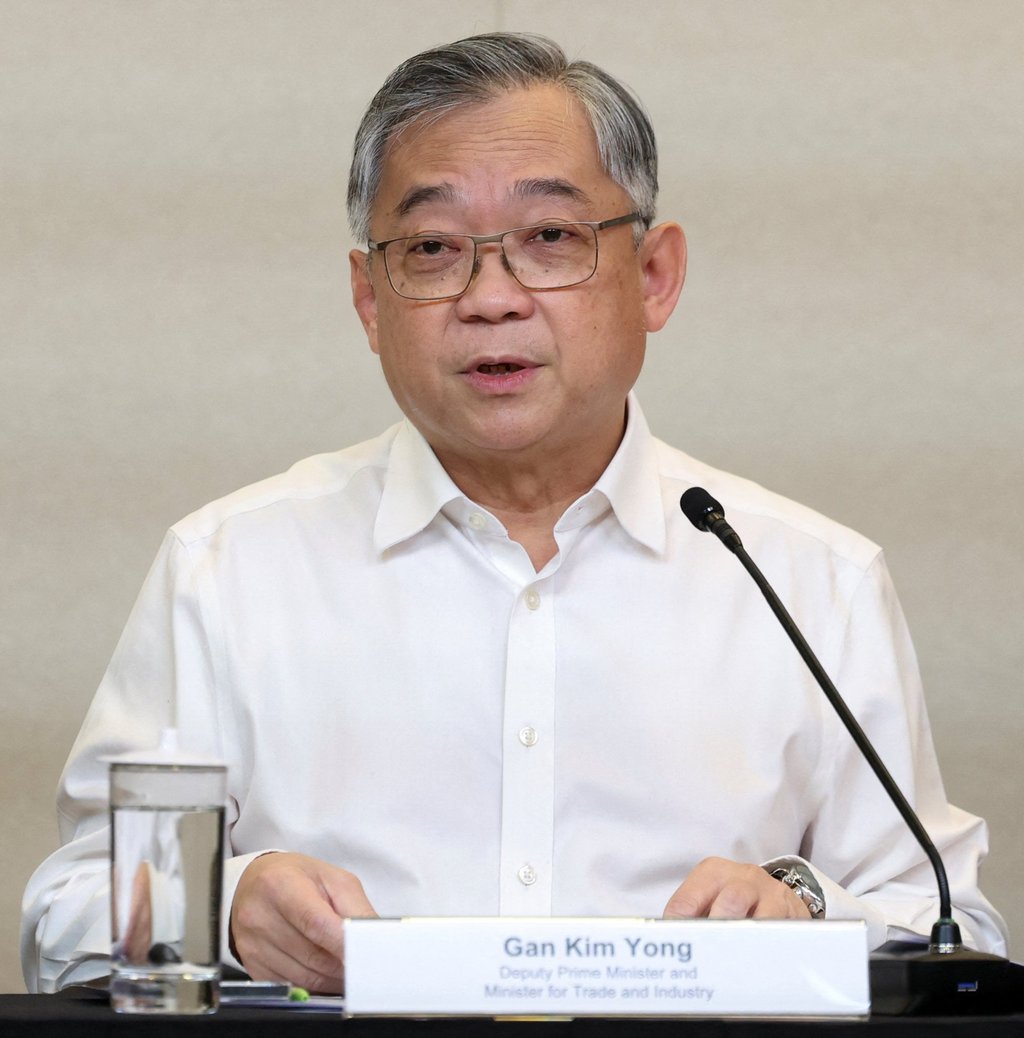 Singapore’s Deputy Prime Minister and Minister of Trade and Industry Gan Kim Yong speaks at a task force meeting on April 16, 2025. Photo: Reuters