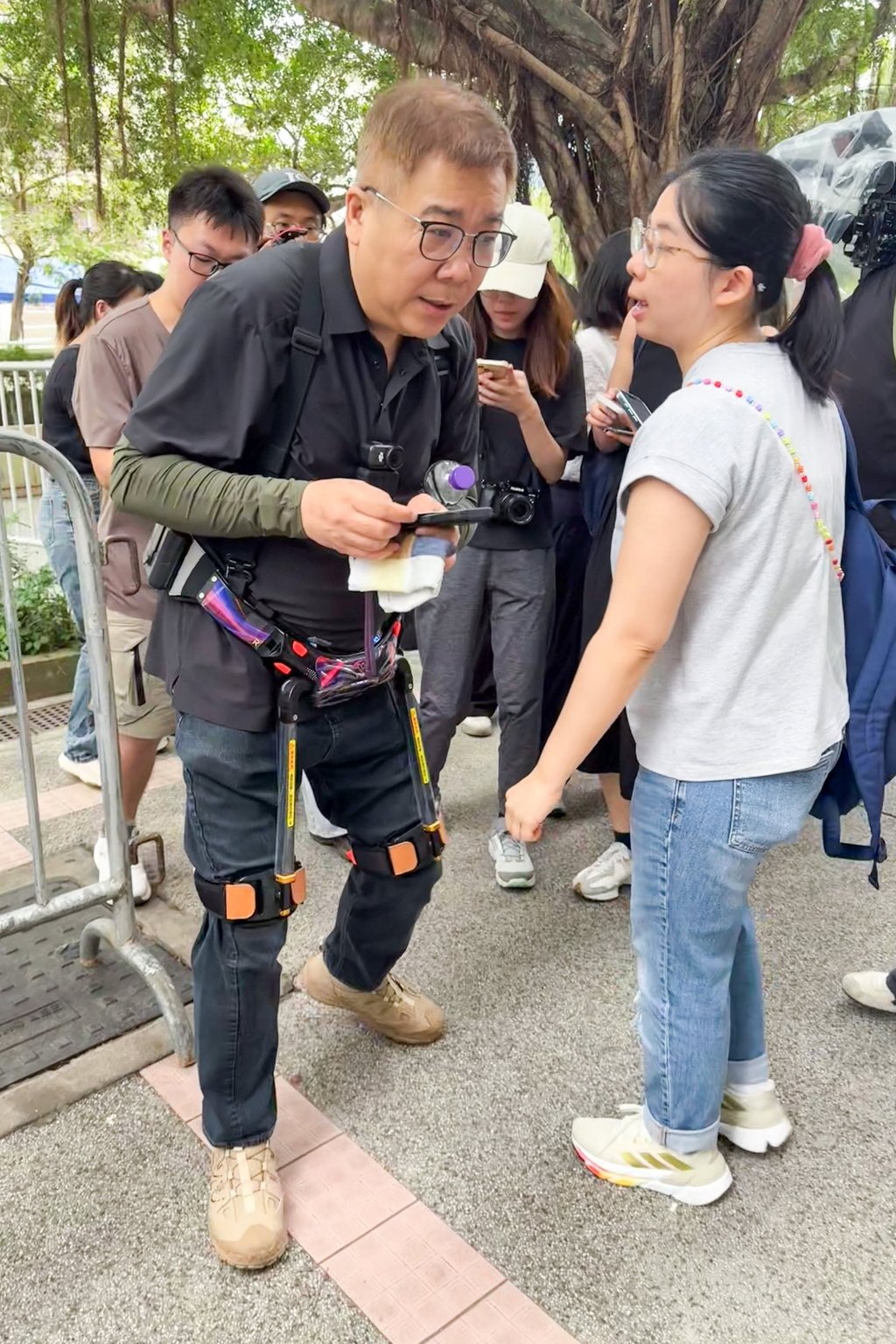 A resident uses an exoskeleton assistive device. Photo: Handout