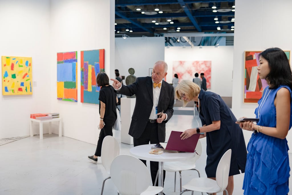 The East Asian art market is described as “polycentric”, with strong identities in cities like Seoul. Pictured is VIP preview day of Kiaf-Frieze Seoul 2025, last September. Photo: Getty Images
