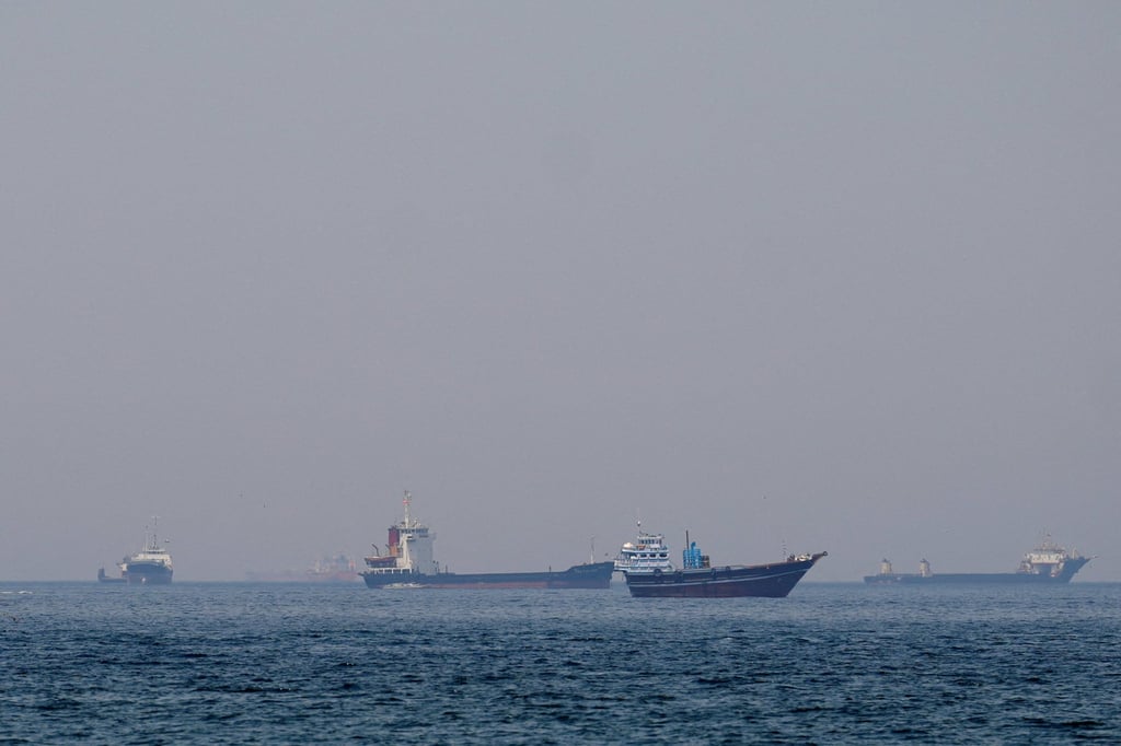 Ships and boats in the Strait of Hormuz off the coast of Musandam, Oman, on Monday. Photo: Reuters