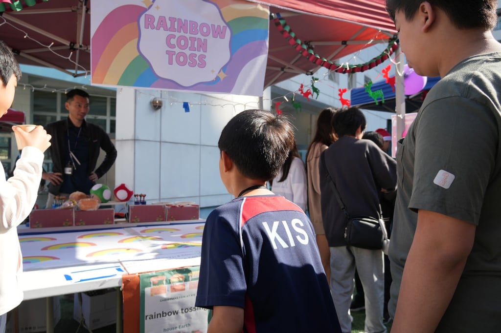 A coin toss game at Korean International School. Photo: Handout