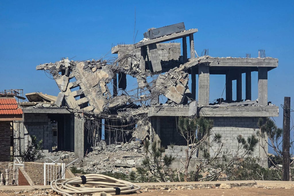 The remains of a home under construction in the southern Lebanese village of Beit Lif. Photo; AFP
