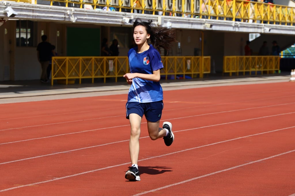 An American School Hong Kong student trains on the running track. Photo: Handout