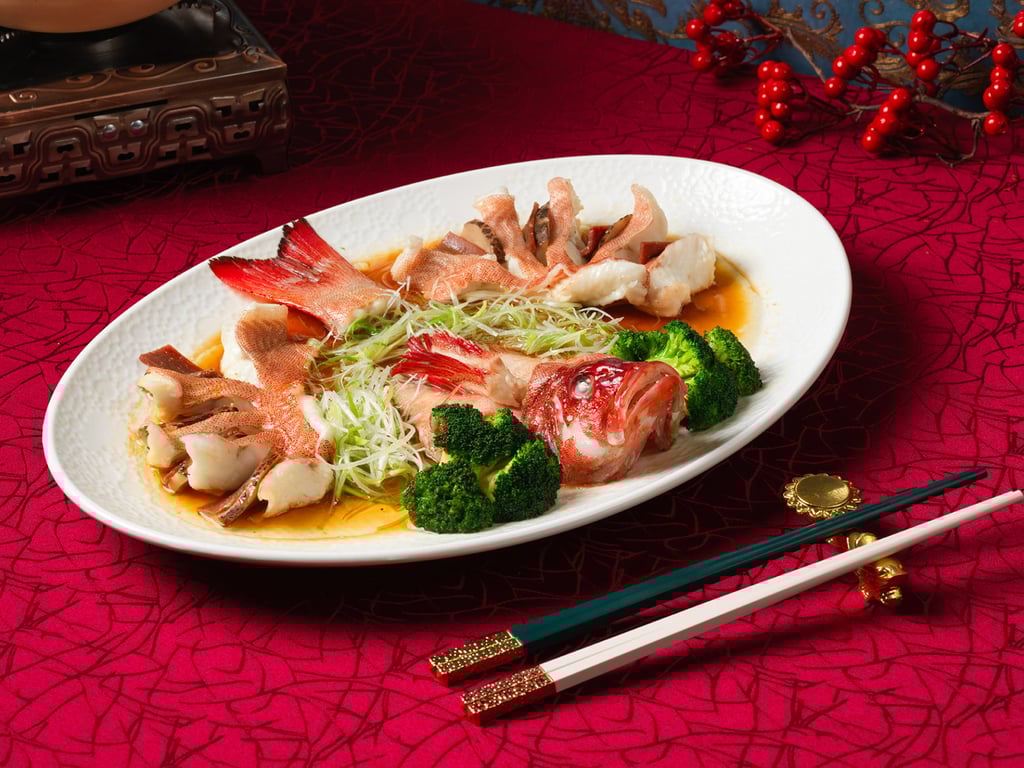 Steamed sliced grouper with black mushroom and Yunnan ham is one of Wong’s signature dishes at Celestial Court. Photo: Celestial Court