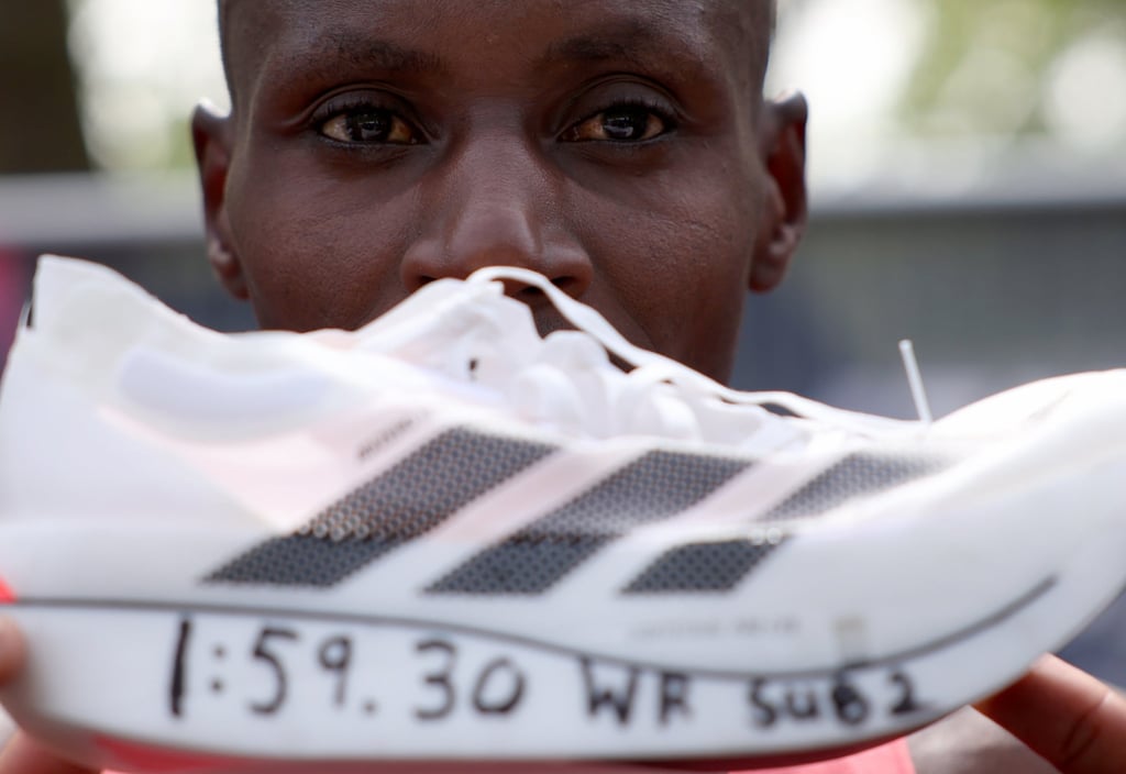 Sebastian Sawe with his Adidas Pro Evo 3s. Photo: Xinhua