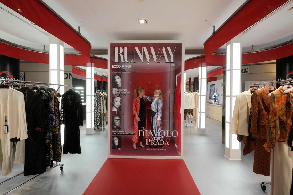 An installation of the The Devil Wears Prada 2 in Milan. Photo: AP