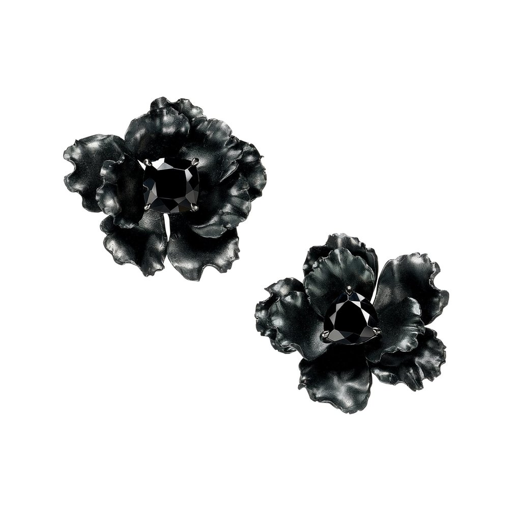 Anabela Chan Black Diamond Floral Earrings. Photo: Handout