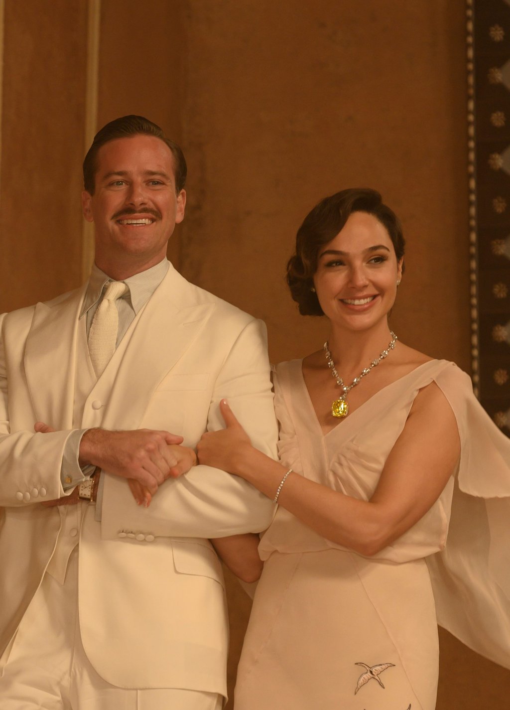 Gal Gadot wearing the incomparable 128-carat Tiffany Diamond in Death on the Nile. Photo: Handout