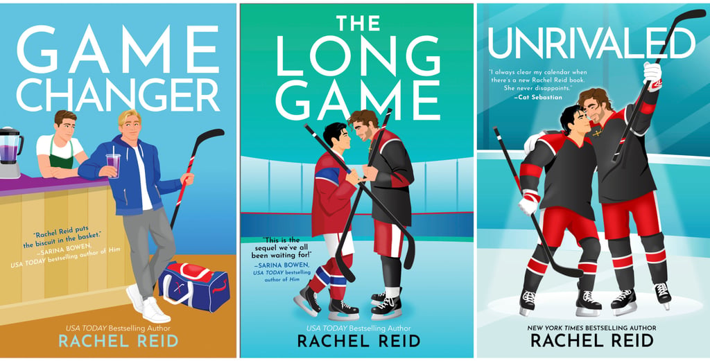 Covers of books from Reid’s Game Changers series, including the upcoming novel, Unrivaled. Photo: Carina Press via AP