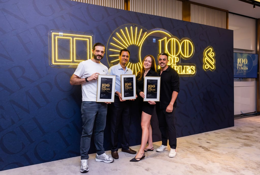 Marmo Bistro’s Giovanni Galeota, Chaat’s Shyam Tiwari, a guest and Henry’s Jorge Vera Gutiérrez. Photo: Jocelyn Tam