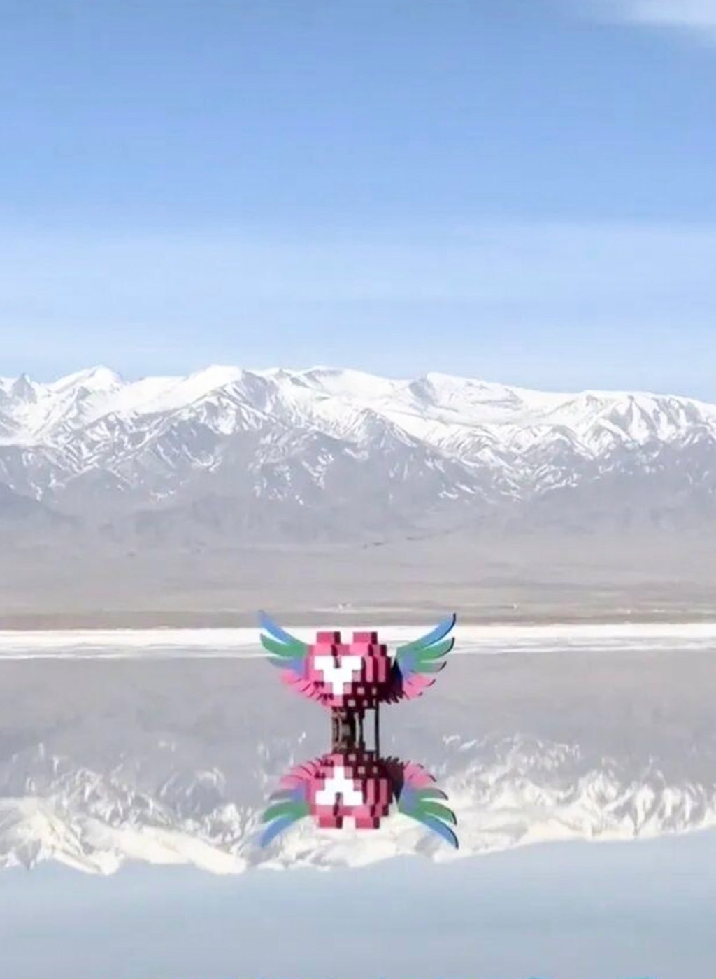 The sculpture, above, sits in stark contrast to the surrounding scenery. Photo: RedNote