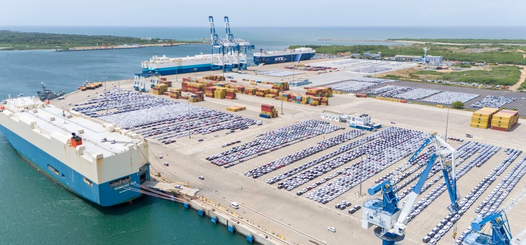 A drone photo taken on July 29, 2024, shows the Hambantota International Port in Sri Lanka. Photo: Hambantota International Port/Xinhua