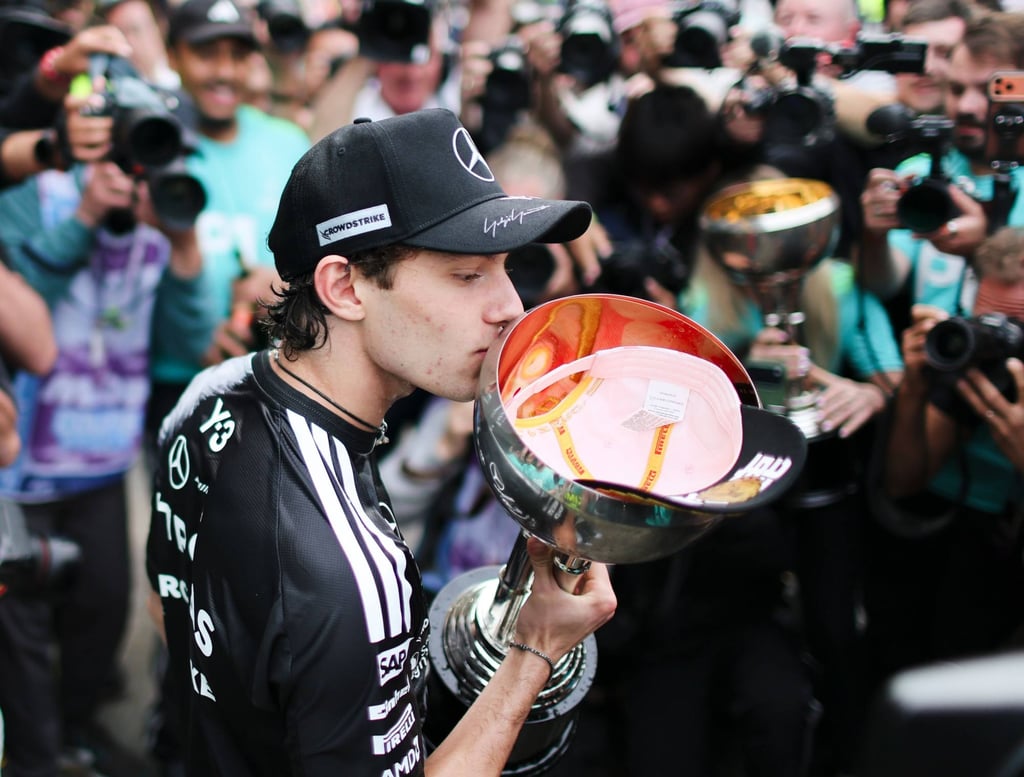 Mercedes driver Kimi Antonelli after winning the Japanese Grand Prix in March. Photo: dpa
