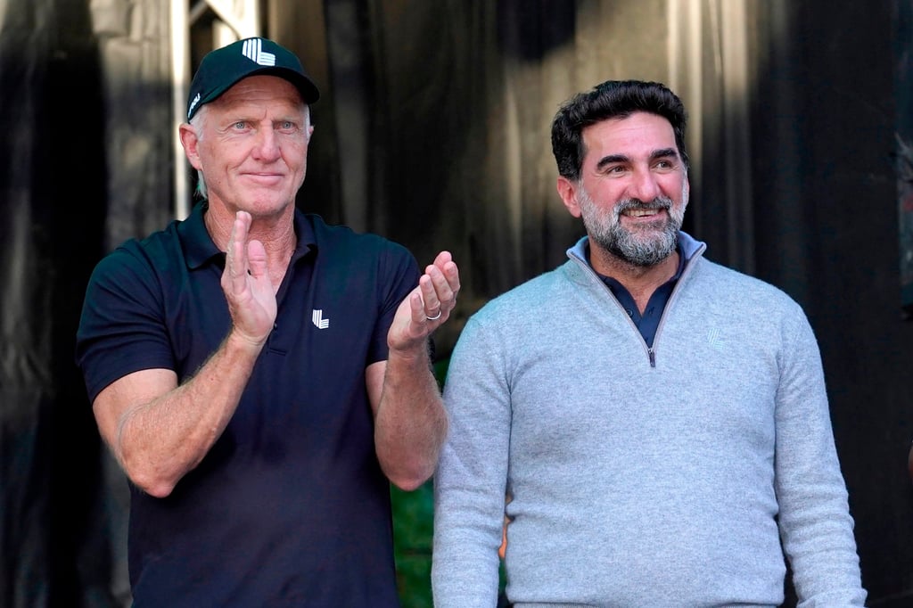 Yasir Al-Rumayyan (right), who launched LIV Golf with Greg Norman, is reportedly stepping down as LIV Chairman. Photo: AP