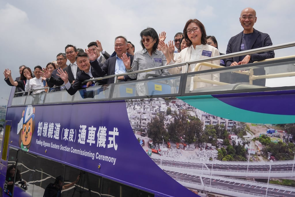Secretary for Development Bernadette Linn (second right) described the bypass as a critical step in the government’s “infrastructure-led” strategy. Photo: Eugene Lee