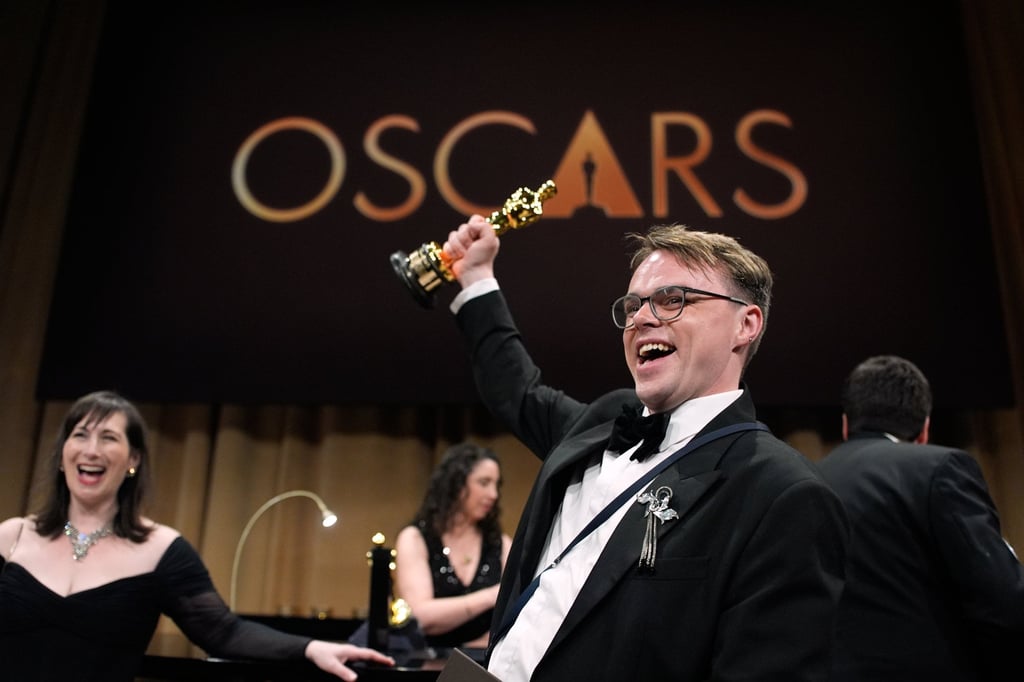 Pavel Talankin, winner of the award for documentary feature film for “Mr Nobody against Putin”, attends the Governors Ball in Los Angeles in March. Photo: AP