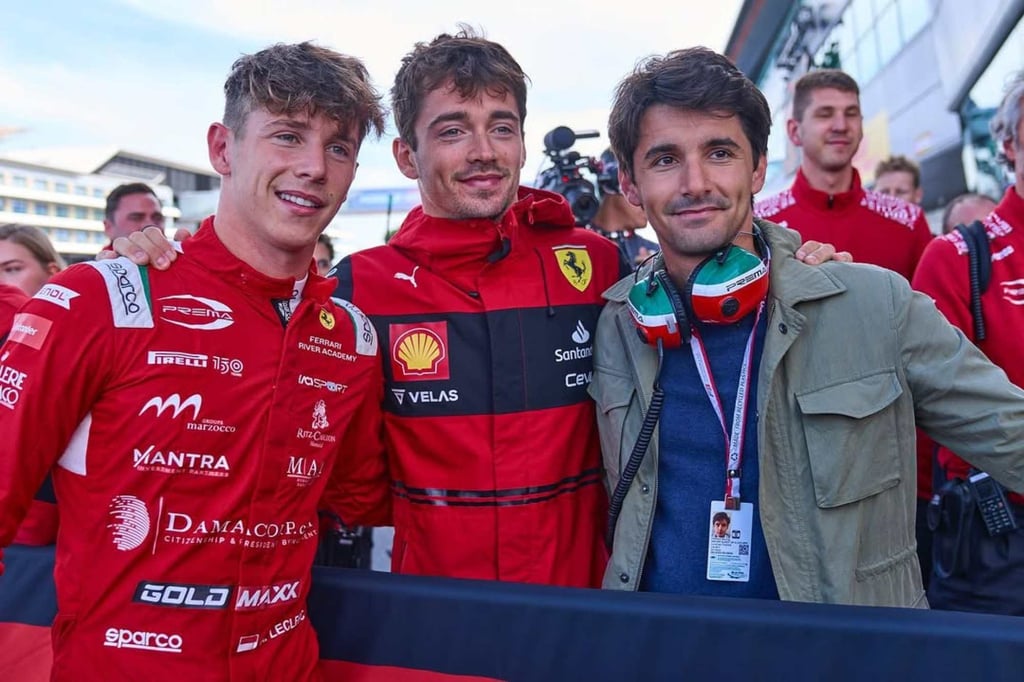 Arthur Leclerc (left) with his brothers, Charles Leclerc (centre) and Lorenzo Tolotta-Leclerc, in 2022. Photo: @arthur_leclerc/Instagram