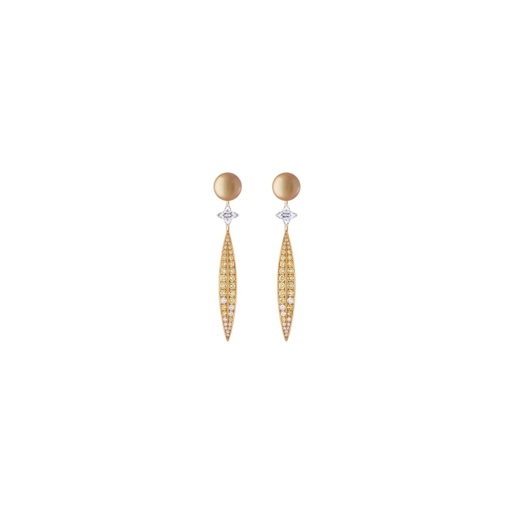 A pair of earrings featuring the LV Monogram Star cut, from the Mythica collection. Photo: Handout