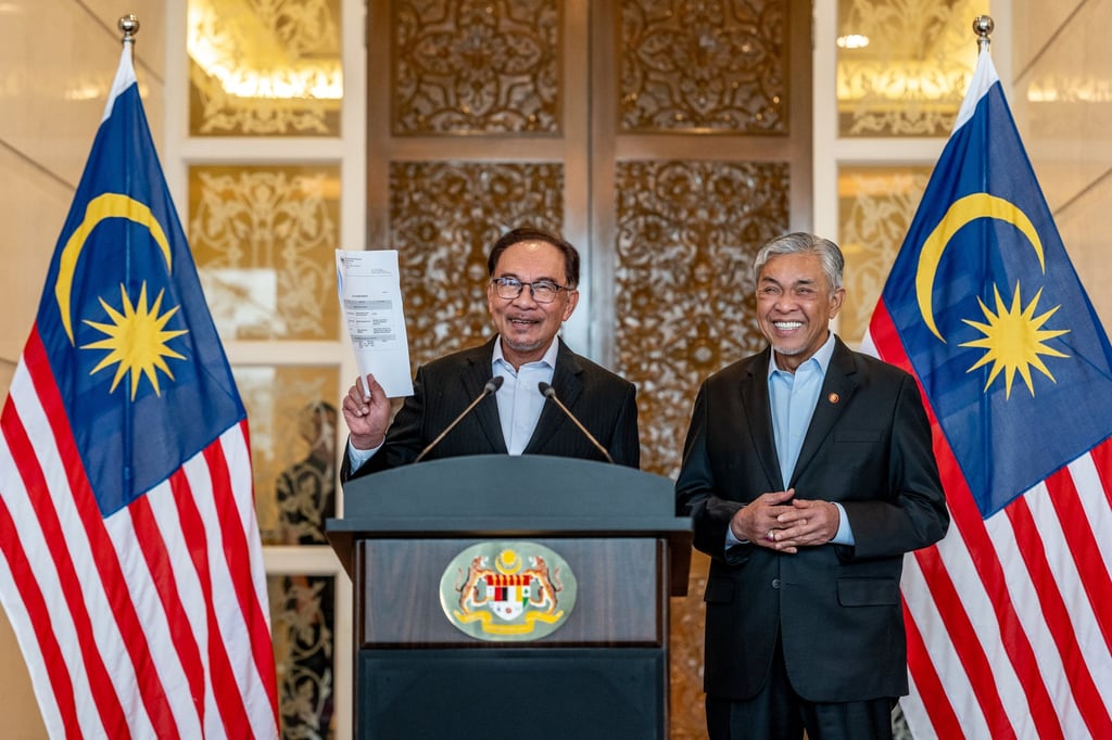 Prime Minister Anwar Ibrahim and Deputy Prime Minister Ahmad Zahid Hamidi in 2023. Photo: Prime Minister’s Office of Malaysia / Handout
