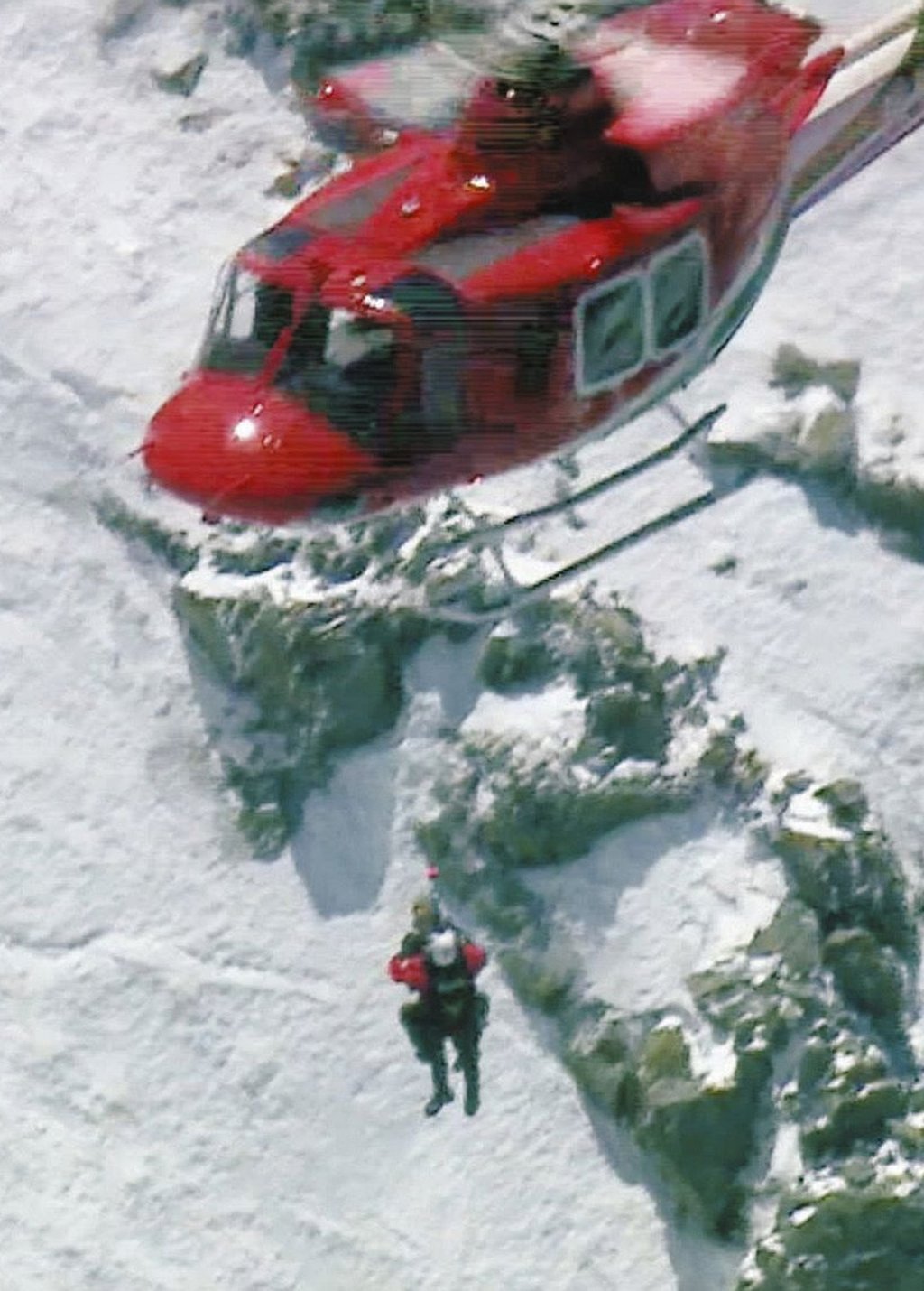 The man has been rescued and taken to hospital. Photo: Handout