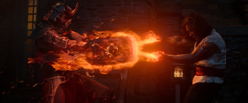 Ludi Lin as Liu Kang, fighting Shao Kahn in Mortal Kombat 2. Photo: Warner Bros. Pictures