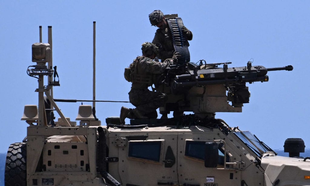 US marines reload ammunition on a Marine Air Defence Integrated system launcher during the Balikatan joint military exercise at a naval base facing the South China Sea on April 28. Photo: AFP