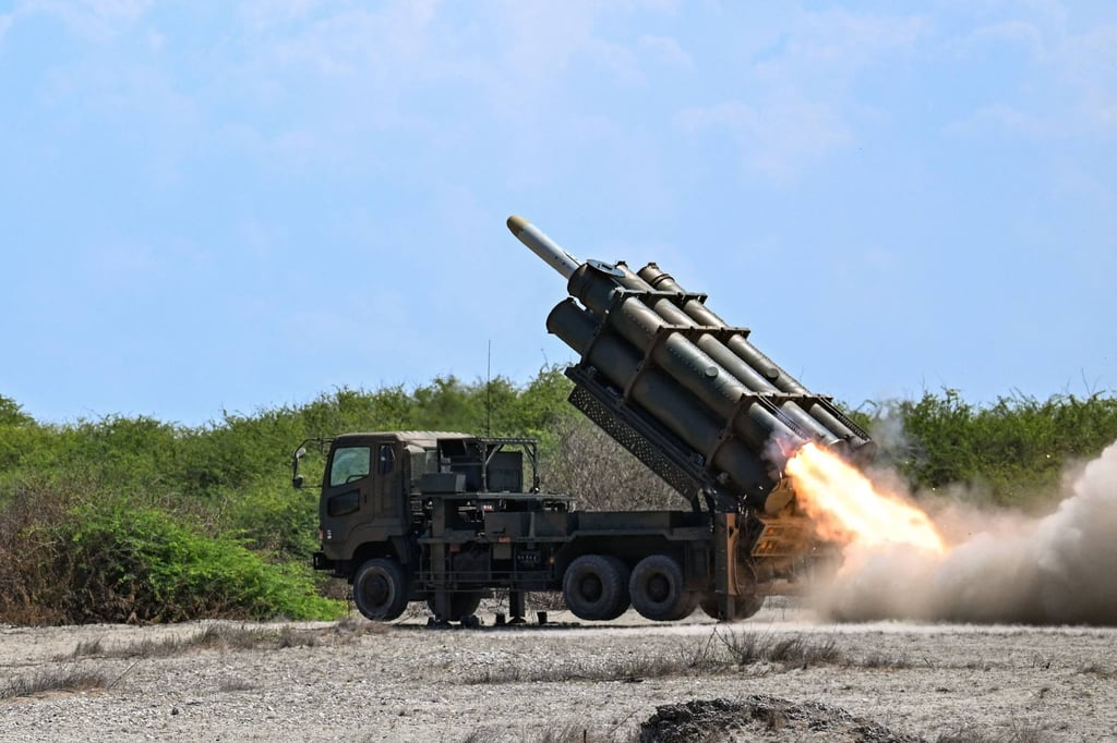 A Japanese Type 88 surface-to-ship missile system is launched on Thursday in the Philippines’ Ilocos Norte province during Balikatan 2026. Photo: AFP