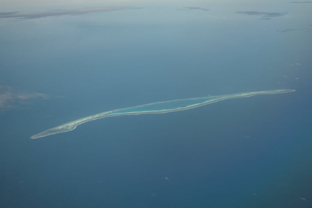 Barque Canada Reef seen from the window of a commercial aeroplane in 2018. Photo: Getty Images