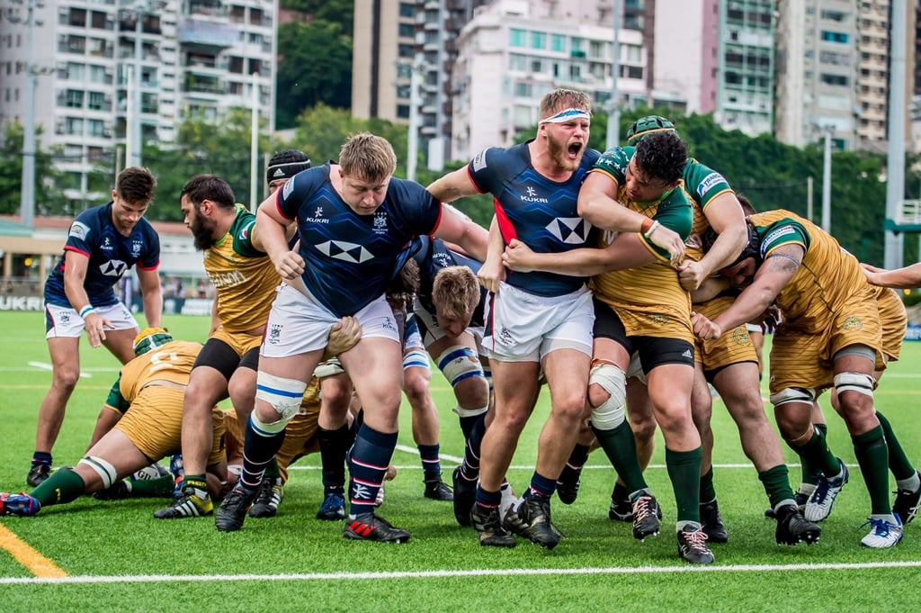 Veteran Hong Kong player Alex Post (centre), here in action in 2019, is undergoing shoulder surgery. Photo: HKRU Veteran Hong Kong player Alex Post (centre), here in action in 2019, is undergoing shoulder surgery. Photo: HKRU