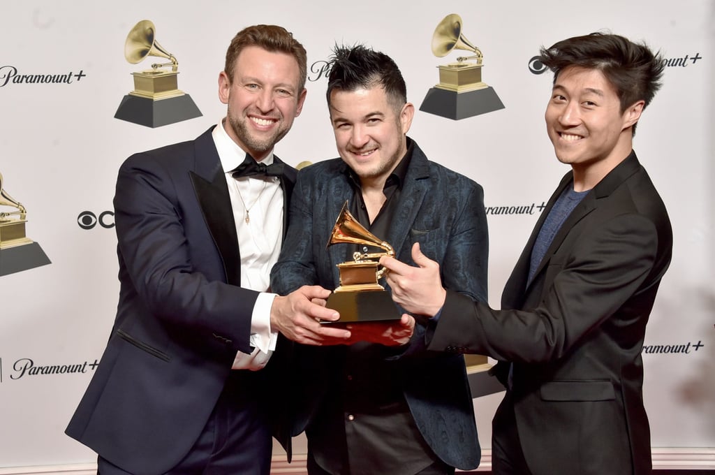 Time for Three (from left), Ranaan Meyer, Nick Kendall and Charles Yang, with their Best Classical Instrumental Solo Grammy award in 2023. Photo: Getty Images
