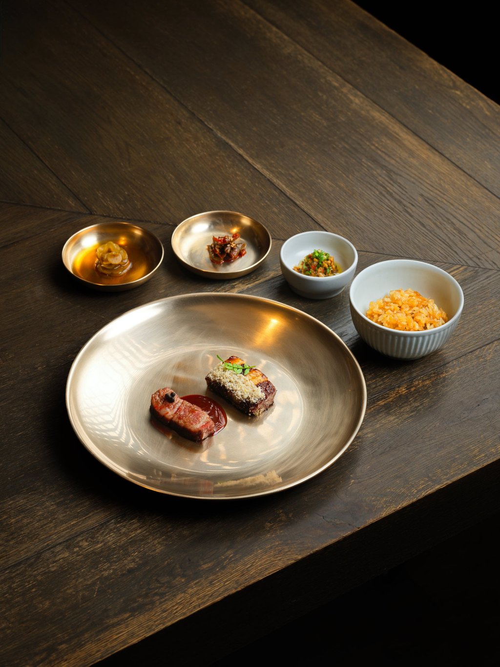 The signature Hanwoo Duo at Hansik Goo. The dish showcases two premium cuts of Hanwoo beef. Photo: Hansik Goo