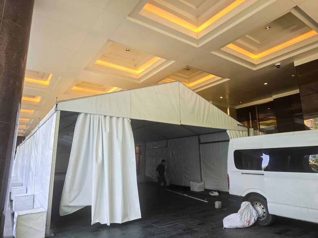 Workers are seen carrying out preparation work at the Four Seasons Hotel Beijing on May 12, 2026, ahead of US President Donald Trump’s visit to China. Photo: Alcott Wei Workers are seen carrying out preparation work at the Four Seasons Hotel Beijing on May 12, 2026, ahead of US President Donald Trump’s visit to China. Photo: Alcott Wei