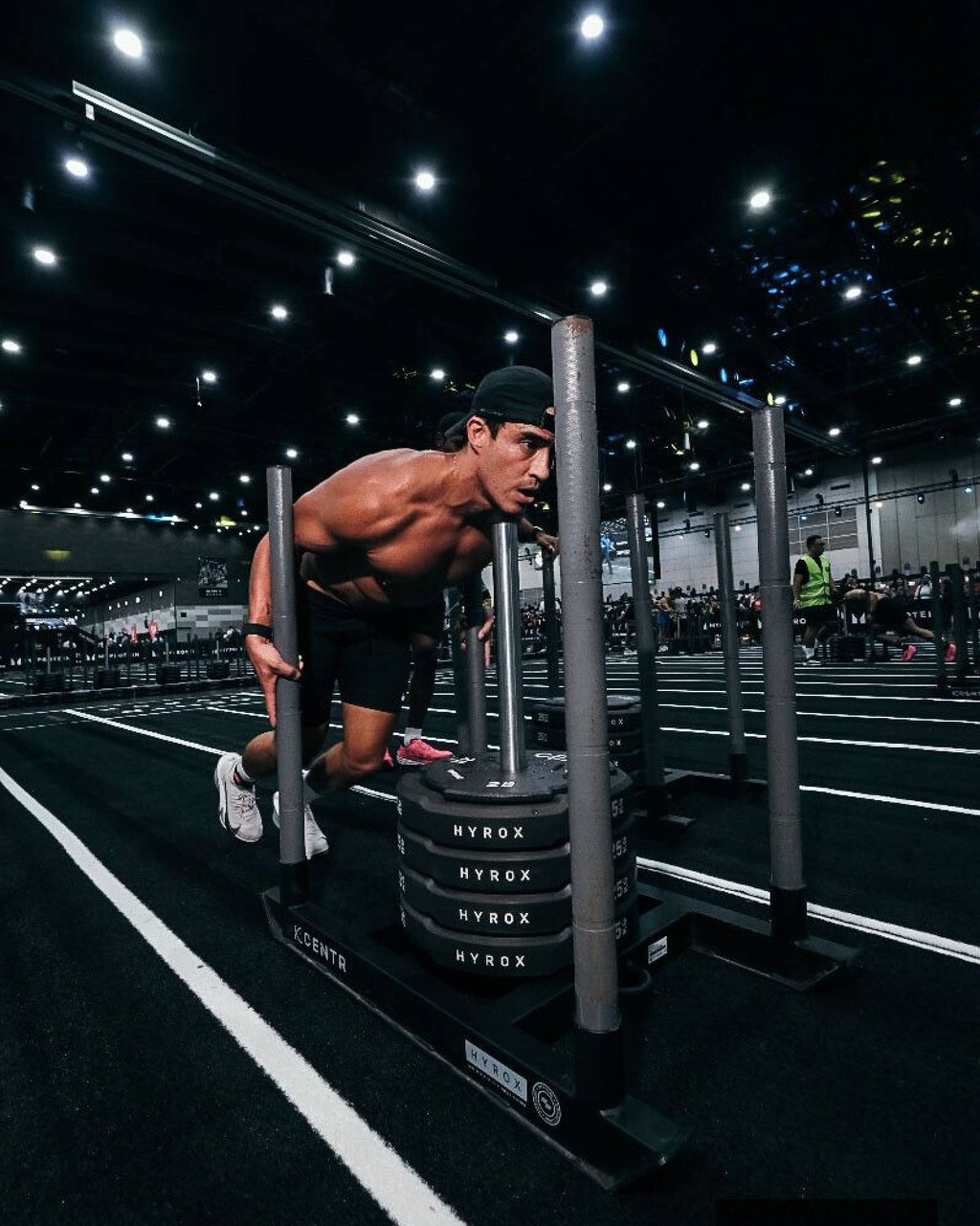 Andrés Becerra doing sledge push training. Photo: Handout