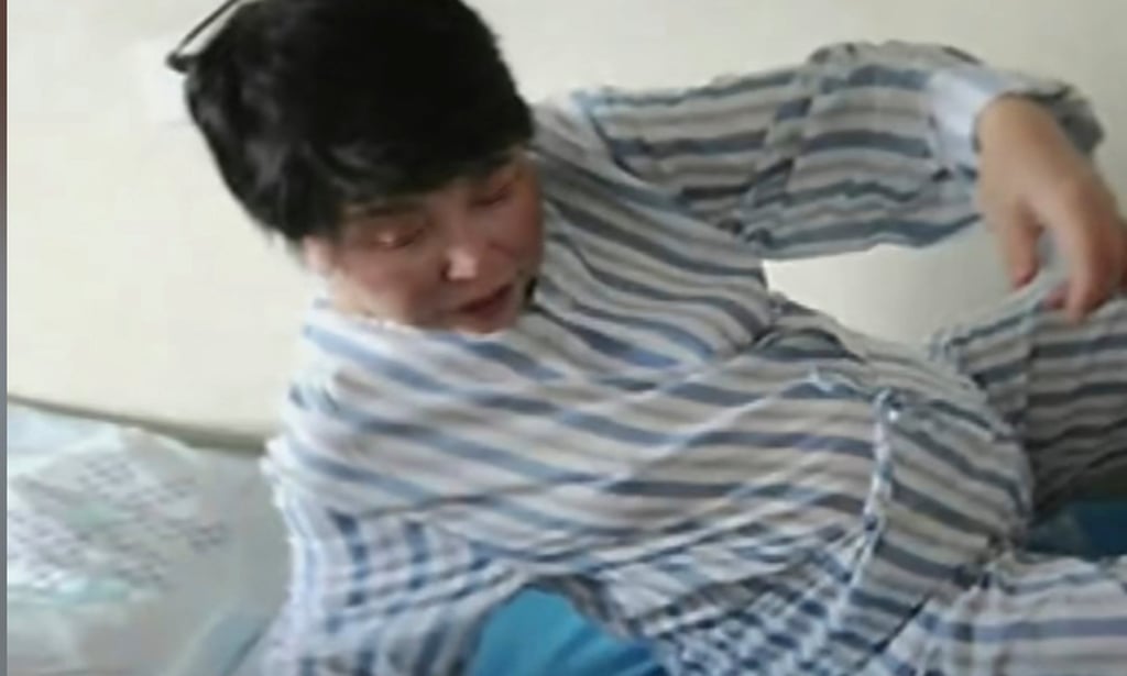 Sheng Hailin, above, pictured when she was pregnant with twins at the age of 60. Photo: Douyin