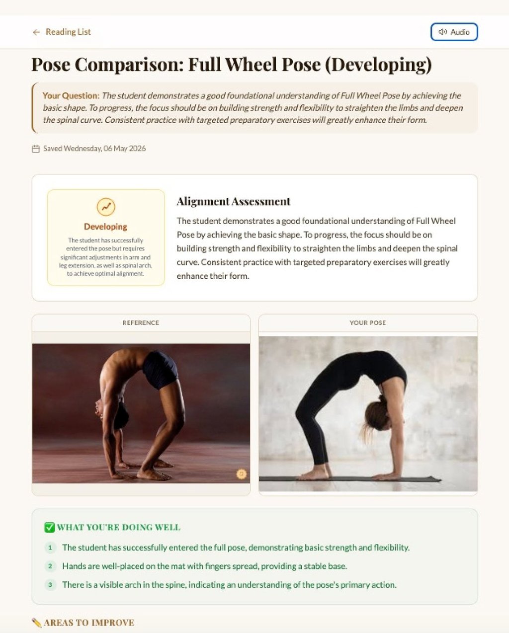 Yogi.live’s AI analyses photos of users’ pose attempts and gives advice on how to improve them. Photo: yogi.live Yogi.live’s AI analyses photos of users’ pose attempts and gives advice on how to improve them. Photo: yogi.live
