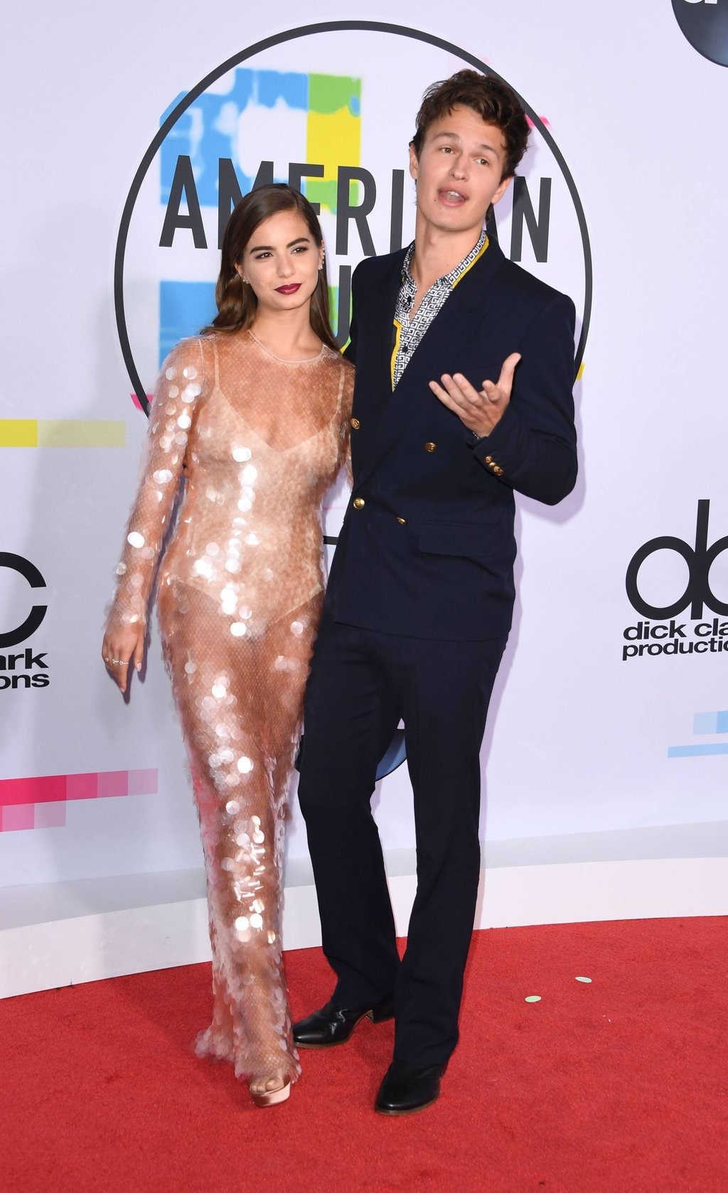 Violetta Komyshan and Ansel Elgort at the 2017 American Music Awards. Photo: AFP Violetta Komyshan and Ansel Elgort at the 2017 American Music Awards. Photo: AFP
