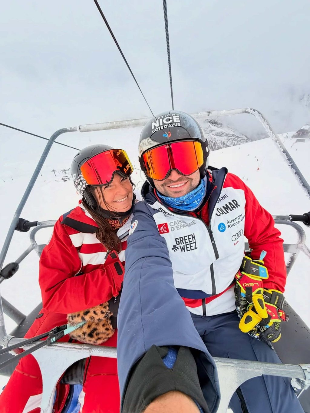 Siblings Margot and Matthieu Bailet in Val-d’Isère, in the French Alps, last March. Photo: @matthieu_bailet/Instagram