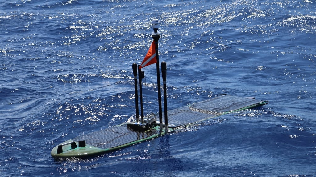 The Wave Glider, which can operate continuously for 12 months, has been integrated into US naval surveillance operations. Photo: Liquid Robotics