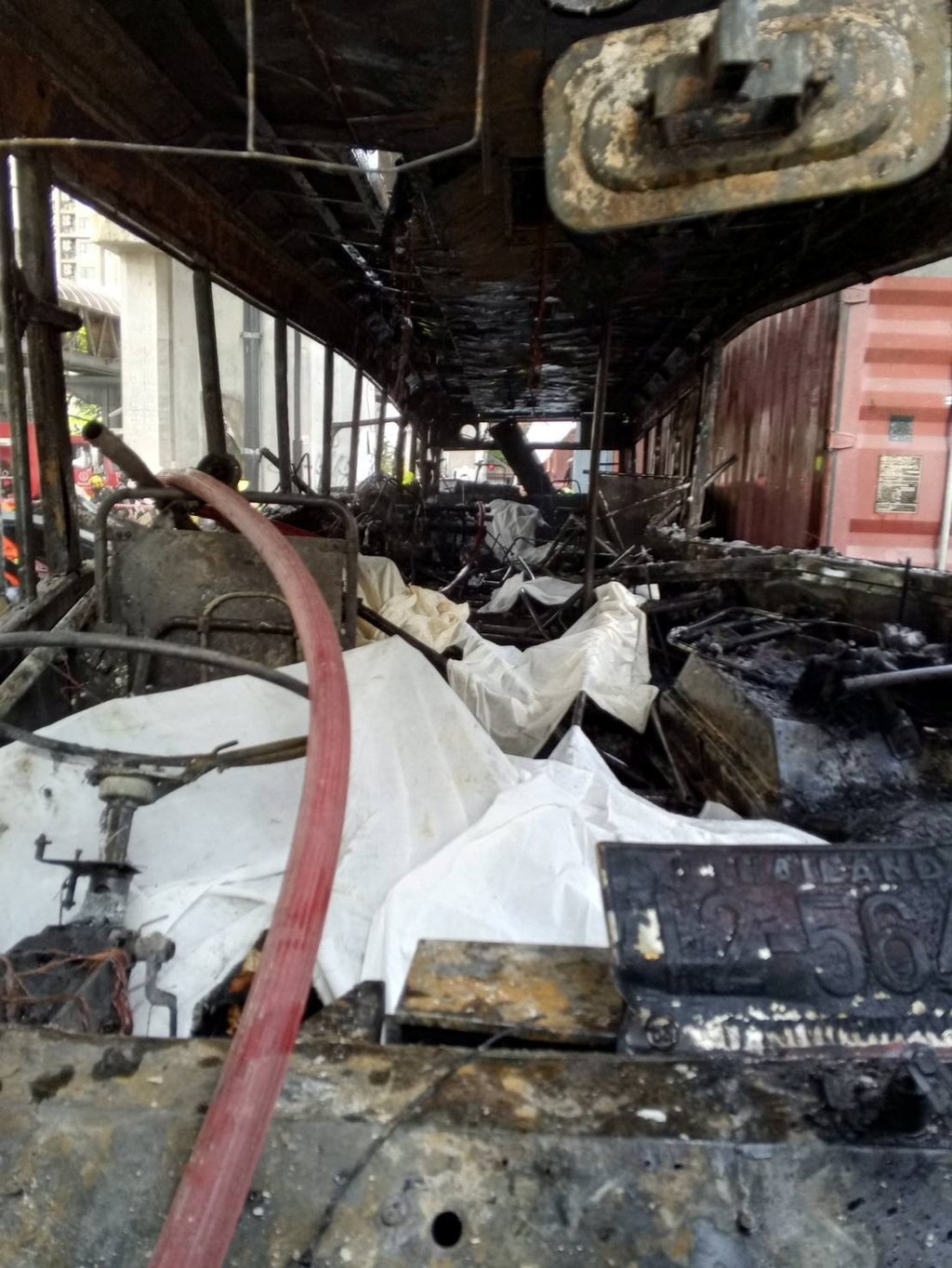 Wreckage from the site of the train collision in Bangkok on Saturday. Photo: Reuters Wreckage from the site of the train collision in Bangkok on Saturday. Photo: Reuters
