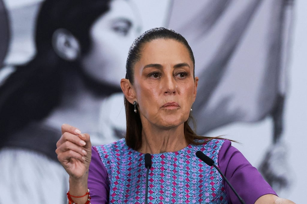 Mexico’s President Claudia Sheinbaum on April 30. The indicted officials include members of her left-wing Morena Party, chiefly the governor of Sinaloa Rubén Rocha Mayo. Photo: Reuters