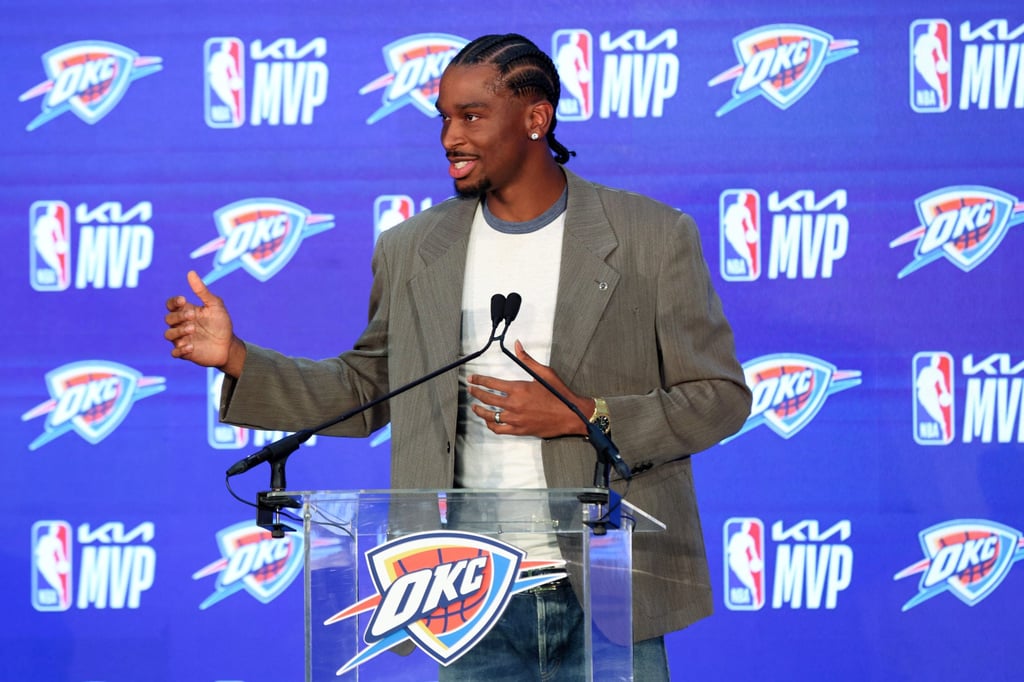 Oklahoma City Thunder guard Shai Gilgeous-Alexander speaks during a news conference after being named MVP. Photo: AP Oklahoma City Thunder guard Shai Gilgeous-Alexander speaks during a news conference after being named MVP. Photo: AP