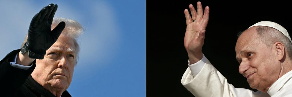 US President Donald Trump and Pope Leo - the first American pontiff - both pictured this year. Photo: via AFP