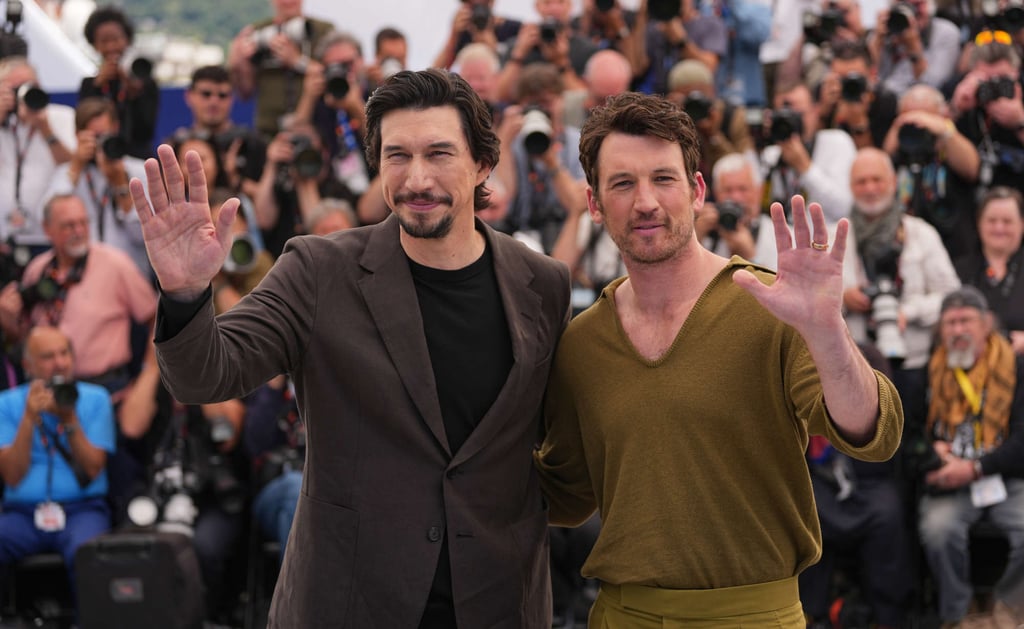 Adam Driver (left) and Miles Teller attend the 79th Cannes Film Festival for the screening of Paper Tiger on May 17, 2026. Photo: AP
