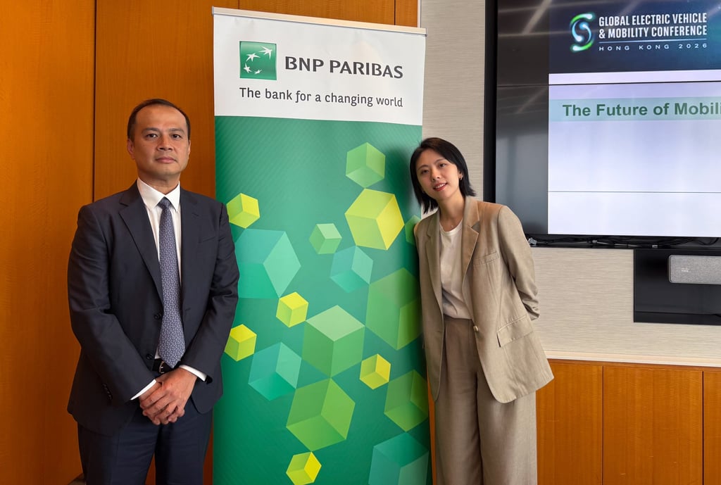 BNP Paribas’ James Kan, head of industrials research in Asia-Pacific, and Joy Zhang, Asia-Pacific capital goods analyst. Photo: Themis Qi BNP Paribas’ James Kan, head of industrials research in Asia-Pacific, and Joy Zhang, Asia-Pacific capital goods analyst. Photo: Themis Qi