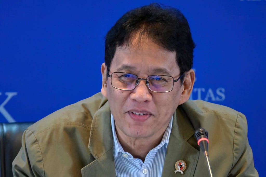 Indonesian Finance Minister Purbaya Yudhi Sadewa at the Bank Indonesia building in Jakarta on May 7. Photo: AFP Indonesian Finance Minister Purbaya Yudhi Sadewa at the Bank Indonesia building in Jakarta on May 7. Photo: AFP