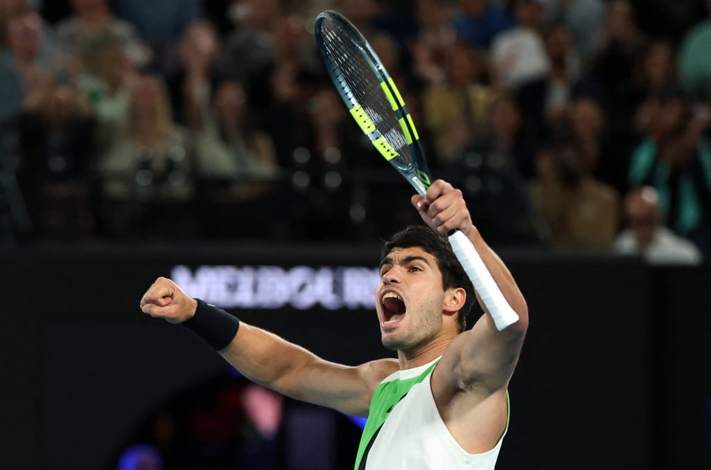 Carlos Alcaraz beat Novak Djokovic to win the Australian Open in January. Photo: Reuters