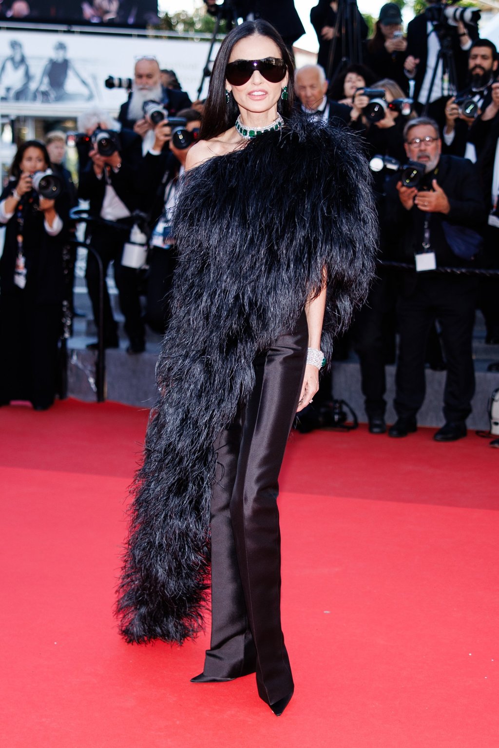 Demi Moore in Gucci for the premiere of Fjord. Photo: EPA
