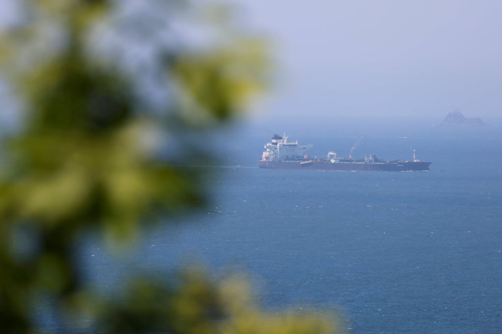 A tanker carrying crude oil from the United Arab Emirates after a rare recent passage through the Strait of Hormuz arrives at Daesan port in Seosan, South Korea, on May 8. Photo: Reuters